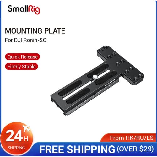 SmallRig Counterweight Mounting Plate With 1/4"-20 Threaded Holes for DJI Ronin-SC Gimbal Stabilizer Quick Release Plate - 2420