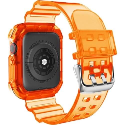 Newest Sport Strap for Apple Watch Band Series 6 1 2 3 4 5 Silicone Transparent for iWatch 5 4 Strap 38mm 40mm 42mm 44mm Wirst