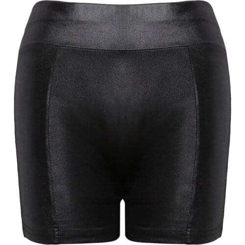 Leather Shorts Women High Waist Bodycon Push Up Black Short Joggers Sports Fitness Womens Sexy Slim Shorts Spodenki Damskie