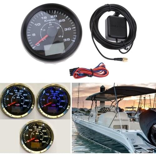 85mm Marine LED Backlight GPS Speedometer 35 Knots IP67 9-32V DC For RV Motorcycle Boat Yacht 8 Colors Boat Accessories Marine