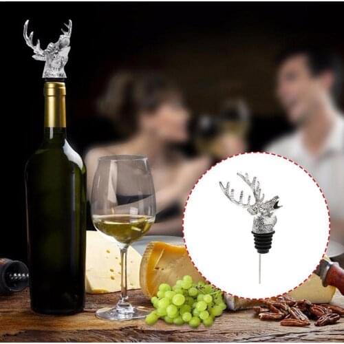 Stainless Steel Creative Deer Stag Head Wine Pourer Bar Unique Wine Aerators 4Colors Box Stoppers Bottle Tools with Wine K0V3