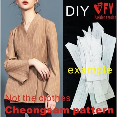 Improved Hanfu pattern womens side-opening small shirt 1:1 clothing cutting drawing BQP-50