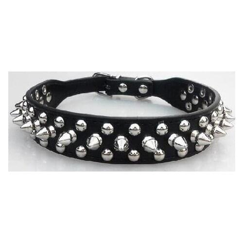 Rivet dog collar Pu collar punk round head nail dog chain dog products