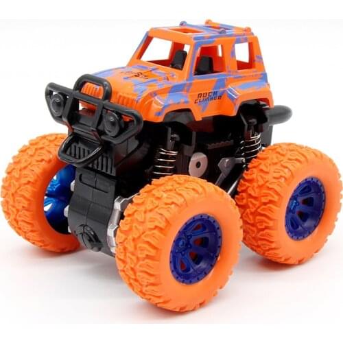 Yellow Off-Road Four-Wheel Drive Inertial Vehicle Thrust Plastic Car Kids Toy