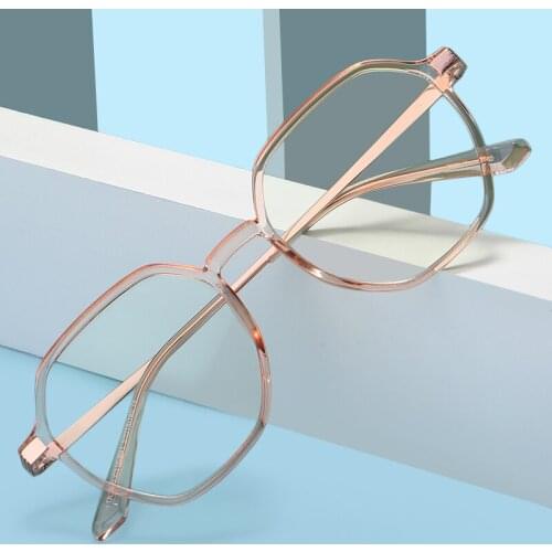 Polygon Anti-blue Light Glasses Women Prescription Ultralight Optic Glasses Frame Anti-glare Computer Eyeglasses UV400UV400