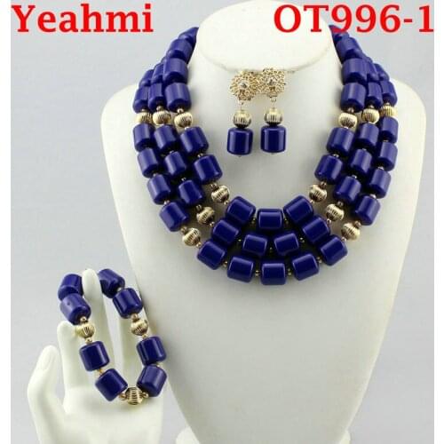 Marvelous African Beads Jewelry Set Splendid Nigerian Beads Set New Handmade Wholesale Free Shipping OT996-1