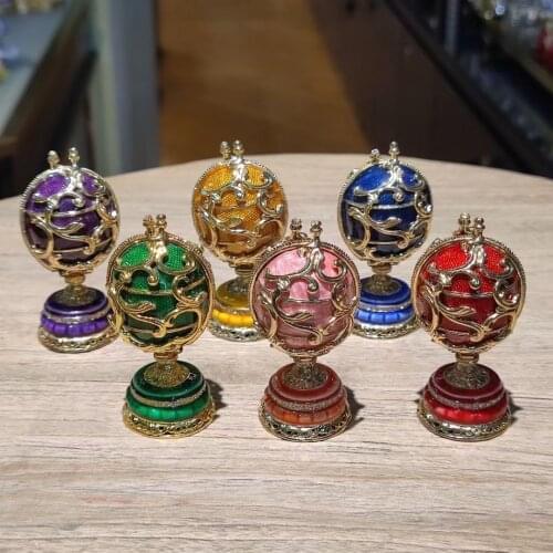 Easter egg faberge trinket box egg jewelry box storage box handmade vintage egg shape metal jewelry gift box