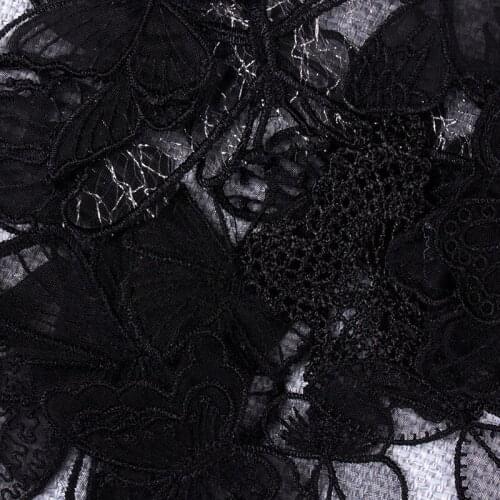 1pcs emboridery patch black butterfly applique patches for clothing backpack sew on patch embroidered applications for sewing