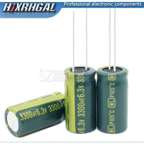 10pcs Aluminum electrolytic capacitor 3300uF 6.3V 10*20 Electrolytic capacitor hjxrhgal