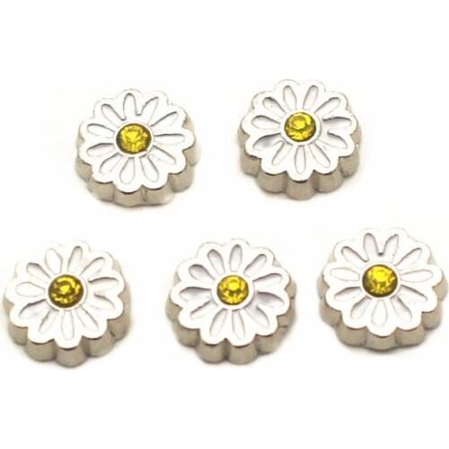 New style 12pcs/lot flower Charms chrysanthemum Floating Charms for Floating Memory charms Lockets DIY Jewelry