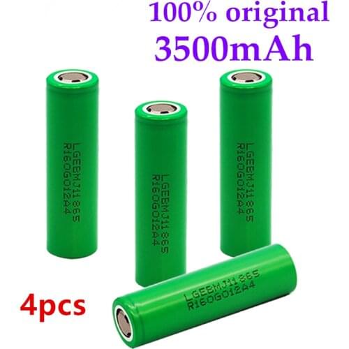 4PCS 100% Original MJ1 3.7 v 3500 mah 18650 Lithium Rechargeable Battery For Flashlight batteries forLG MJ1 3500mah battery