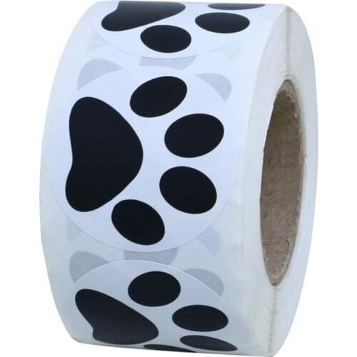 500 Pcs Black Bear Paw Print Dog Puppy Paw Stickers 1Inch As Reward Sticker Stationery Teacher for Kids Childrens gift decorati