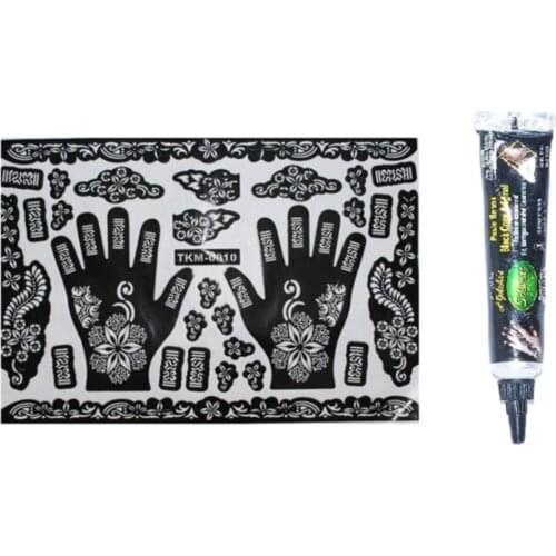 AlbinoHint henna Set-Indian henna & henna Pattern-01 henna хна для бровей henna powder плетка