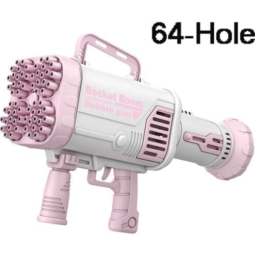 Upgrade 64-Hole Kids Gatling Bubble Gun Charging Electric Rocket Launcher Wedding Bubble Machine Soap Water Children Bath Toys
