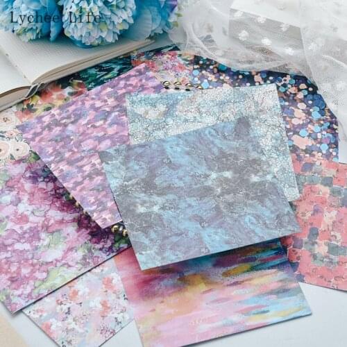 Lychee Life 12Sheets Impressionist Series Scrapbooking Paper Packs Art Background Paper For Card Making Diy Home Decoration