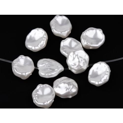 10Pcs 12mm ABS Imitation Pearls Beads 0.8mm Hole White Color For DIY Necklace Bracelets Jewelry Making