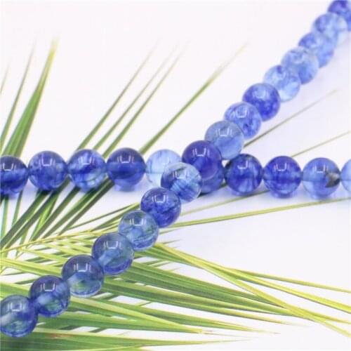 Natural Blue Watermelon Tourmaline Crystal 4/6/8/10/12mm Round Loose Beads Womens Diy Jewelry Making Free Shipping 15inch Y524