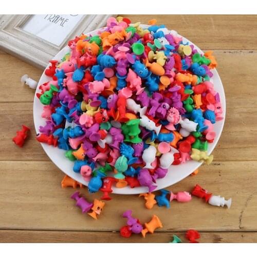 10pcs/lot good Cupule kids Cartoon Animal Action Figures toys Sucker kids Mini Suction Cup Collector Capsule model GYH