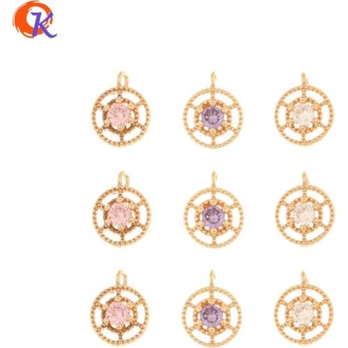 Cordial Design 100Pcs 8*10MM Jewelry Accessories/CZ Charms/Hand Made/Round Shape/Earring Connectors/DIY Making/Earring Findings