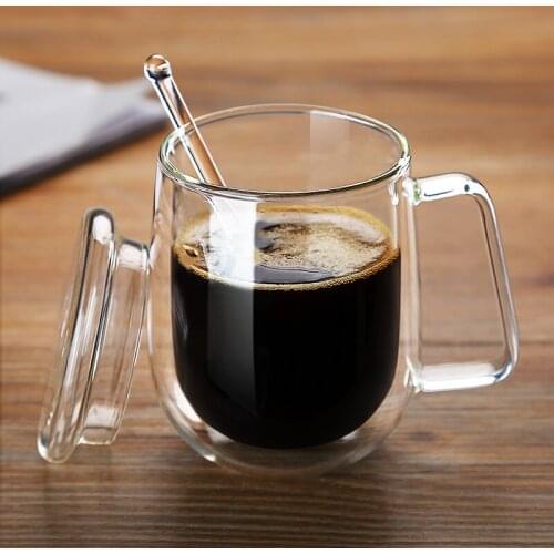 Double Coffee Mugs With the Handle Mugs Drinking Insulation Double Wall Glass Tea Cup Creative Gift Drinkware Milk