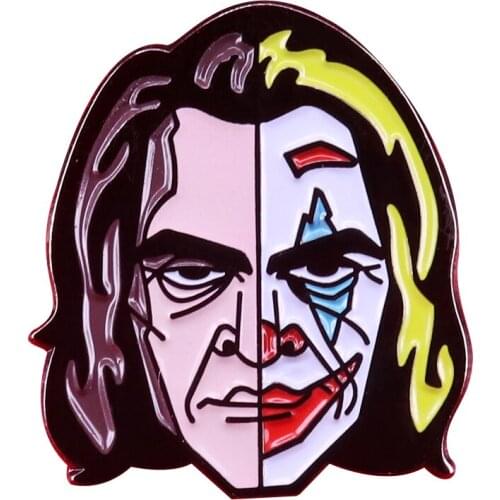 Joaquin Phoenix Joker enamel pin tragedy comedy art fusion
