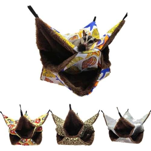 Hamster Hammock Three-layer Mezzanine Hammock Hanging Squirrel Sleeping Bag Small Pet Hammock For Flying Squirrel Chinchillas