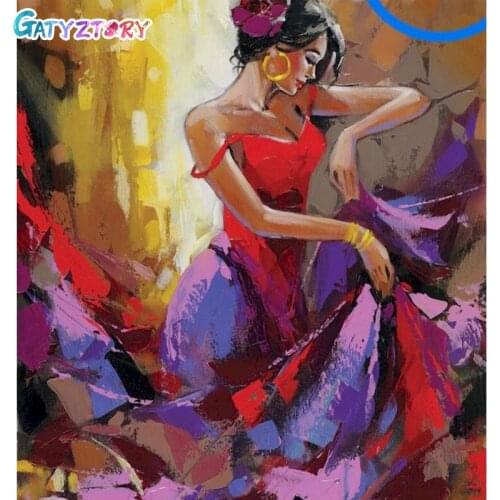 Gatyztory Frame Beauty Woman DIY Painting By Numbers Canvas Drawing Handpainted Kits Acrylic Paints Wall Decor Unique Gift