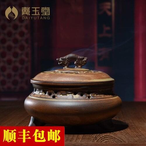 Ceramic Buddha with large antique incense burner tea ceremony creative censer bedroom sweet fume censer disk present aroma stove