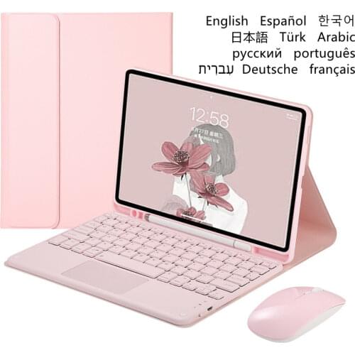For Teclado Samsung Tab S6 Lite Case Touchpad Keyboard for Samsung Galaxy Tab S6 Lite Spanish Russian Korean Arabic Keyboard