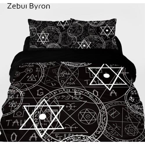 Custom 3D Duvet Cover Set,Luxury Bedding Set King/Queen/Eruo Size,Print Blanket/Quilt Cover Set,bedclothes Black pentacles