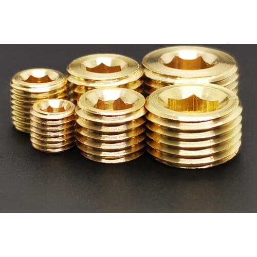 M8 10 14 16 18 20 22 Metric Male Brass Countersuck End Plug Hex Allen Socket Water Gas Oil Fuel Propane