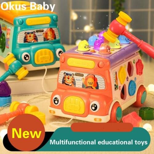 Musical Instrument Baby Toy Piano Bus Shape Learning Kids Toy For Toddler Music Hand Eye Coordination Toy
