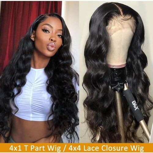 4x4 Lace Closure Wig Body Wave Lace Front Human Hair Wigs For Black Women T Part Lace Human Hair Wigs Pre Plucked Bleached Knots
