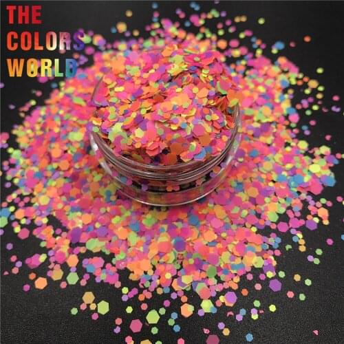 TCT-257 Mix Shape Neon Matte Solvent Resistant Nails Glitter Nail Art Decoration Nail Gel Polish Makeup Body Glitter Henna DIY