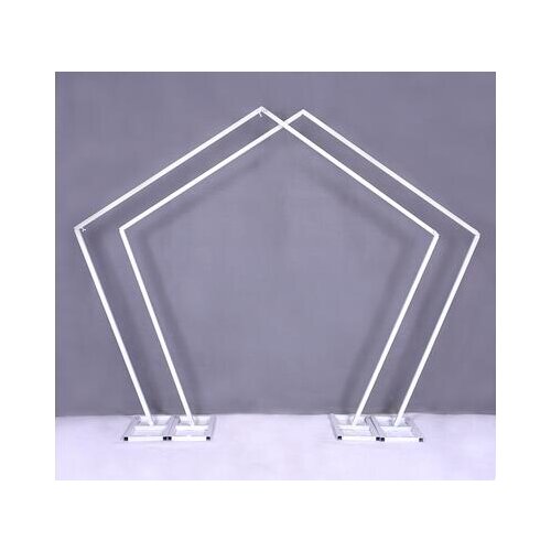New wedding wrought iron pentagon geometric arch flower door decoration background stage five square shelf wedding props