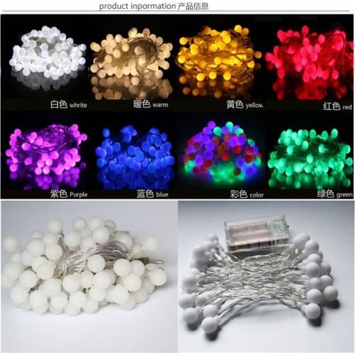 220V New year Christmas Light 10M 100LED Milky Ball LED String Light Indoor & Outdoor Garden,Party,Wedding Holiday Light