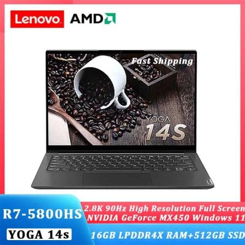New Lenovo YOGA 14s 2021 AMD laptop R7-5800HS 16GB RAM 512G SSD Backlit keyboard 90Hz High refresh rate screen Ultraslim laptop