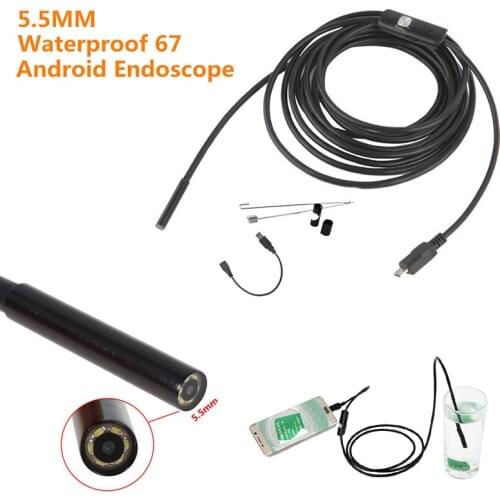 New Professional 5.5mm Lens Mirco USB OTG Endoscope Inspection Camera 1M/2M/5M Waterproof Snake Pipe Android Borescope Camera HR