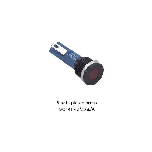 ONPOW 14mm Flat Dot illuminated Black Signal lamp, indicator lamp, indicator light (GQ14T-D/R/6V/A) CE,RoHS