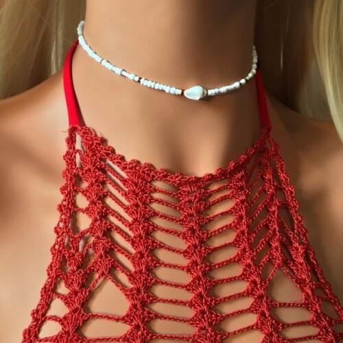 Conch Necklace Aesthetic Jewelry Beaded Necklace Bohemian Style Conch Clavicle Short Chain Women Jewelry Kpop Collares