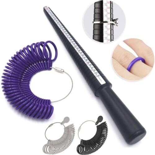 Plastic Ring Size Finder Mandrel Stick Finger Gauge Kit for DIY Jewelry Making Ring Sizer Measuring Jewellery Tool Parts set