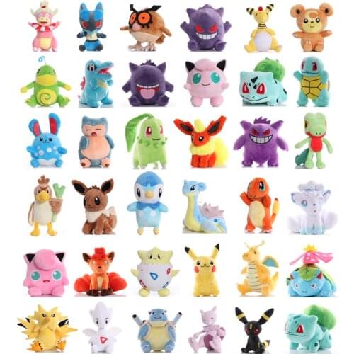 41 Styles TAKARA TOMY Pokemon Pikachu Snorlax Gengar Venusaur Eevee Dragonite Plush Toys Anime Soft Stuffed Dolls Children Gifts
