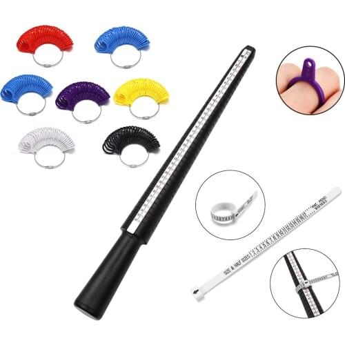 Professional Jewellery Tools Ring Size Mandrel Stick Finger Gauge Ring Sizer Measuring Jewelry Ring SizeTool Set