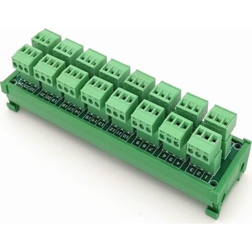 DIN Rail Mount 15A/300V 8x3Position Screw Terminal Block Distribution Module