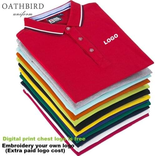 Embroidery polo shirt with custom own logo High quality uniform Polo collar shirt work clothes