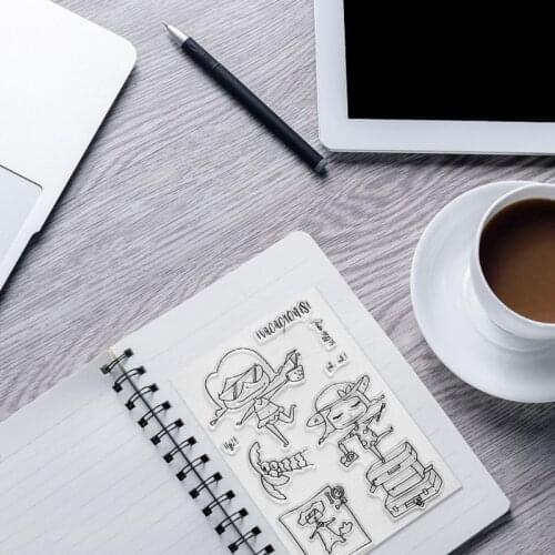 Travel Girl Silicone Clear Seal Stamp DIY Scrapbooking Embossing Photo Album Art F19B