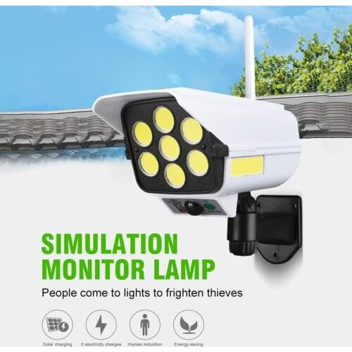 Solar LED Light Outdoor Motion Sensor Solar Light Street Spotlight Security Simulation Fake Dummy Camera Solar Garden Wall Lamp