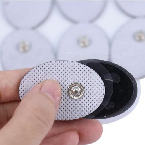 Tens Unit Electrode Pads Snap on Reusable Self-Adhesive Replacement Massage Pads Pack of 20(10 Pairs