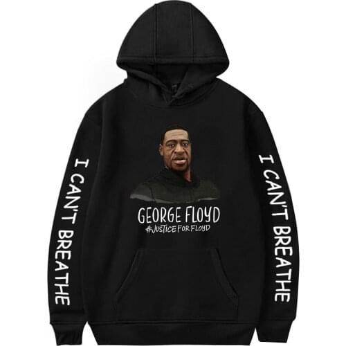 Black Life Matter Hoodie Sweatshirt Justice for George Floyd Hoodies Hoody I Can't Breathe Sweatshirts Print Casual Hooded Full