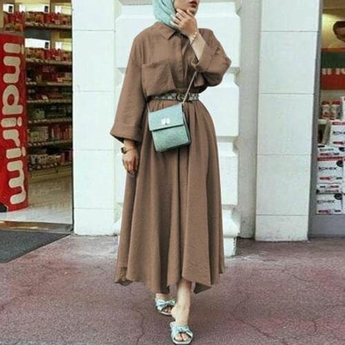 Turkey Muslim Abaya Dress Casual Women Moroccan Kaftan Pockets Party Vestidos Jubah Musulman Ensembles Islamic Clothing Dubai